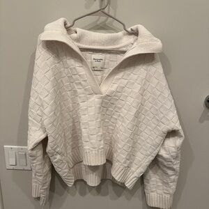 Abercrombie Checked Notch-Neck Sweater